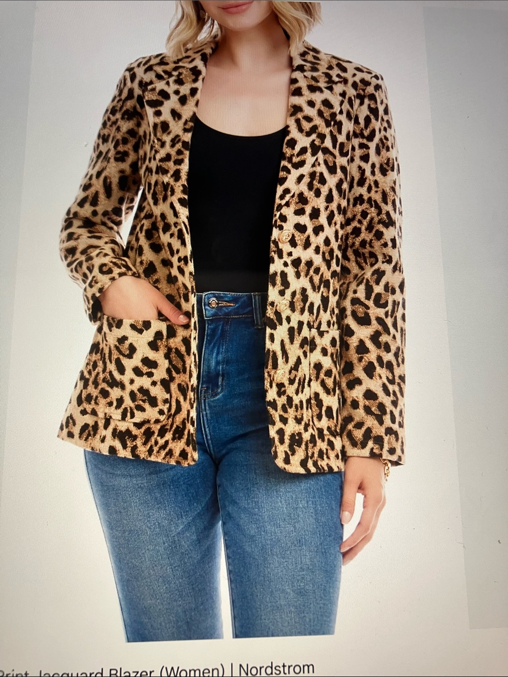 Chico's Leopard Print Blazer Jacket - Tan & Black